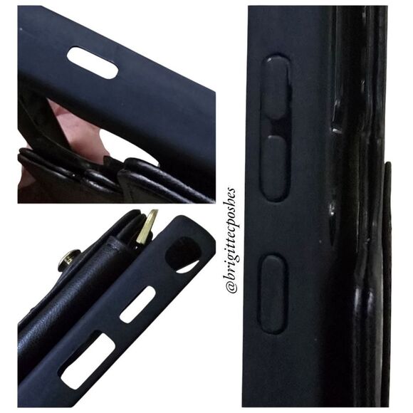 SAMSUNG GALAXY Black Phone Case Wallet Credit Card, Holder Wrist & Lanyard - Picture 7 of 9